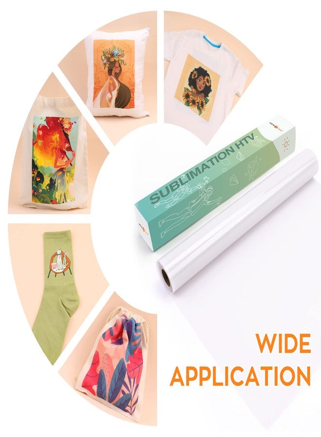 اتش تي في رونت فينيل HTVRONT للتسامي للقمصان ذات الألوان الفاتحة - فينيل HTV شفاف غير لامع مقاس 12 بوصة × 10 أقدام للتسامي - فينيل HTV شفاف مقاوم للغسل والتلوين للأقمشة القطنية - Image 2